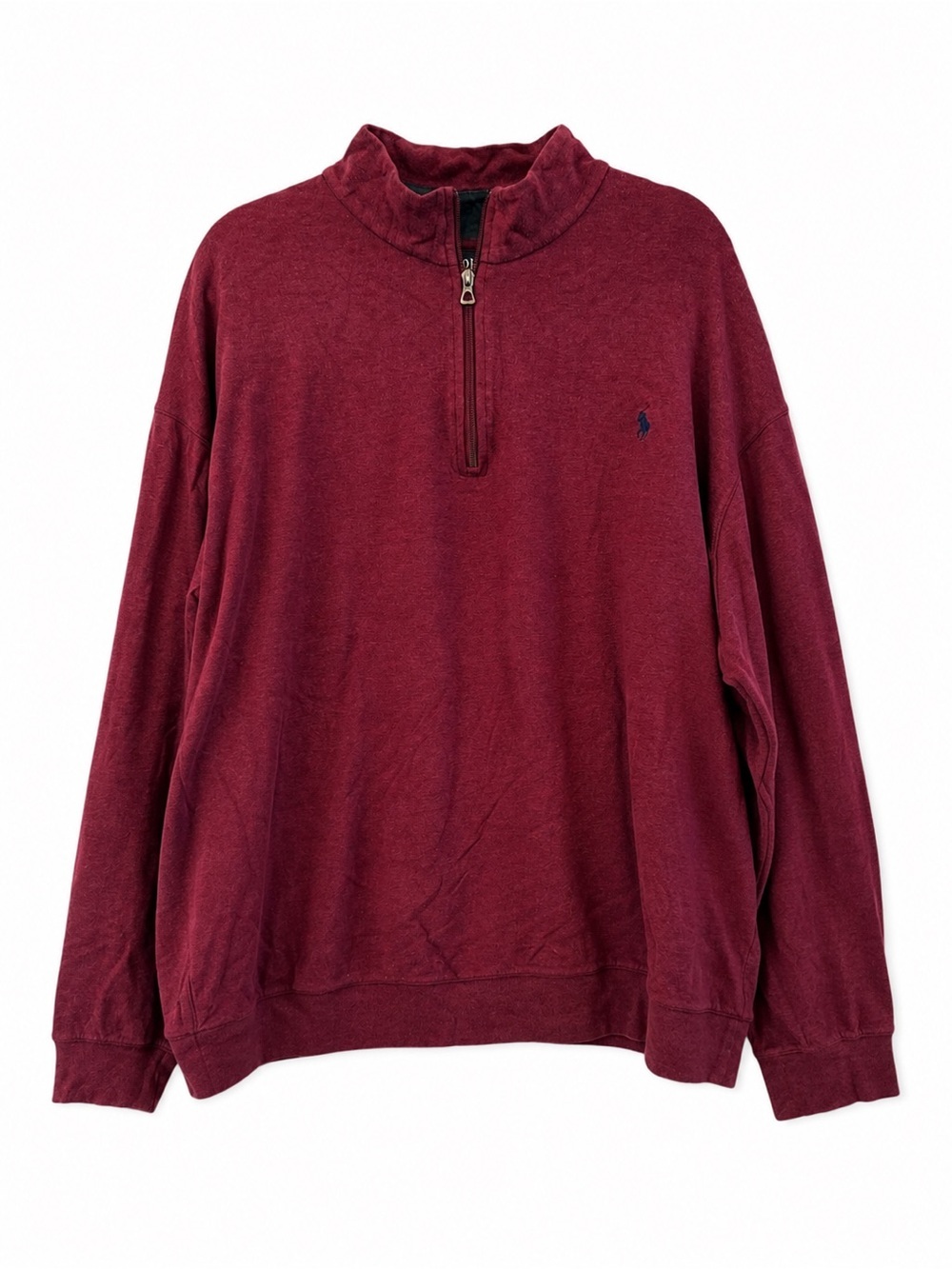 Polo Ralph Lauren Men’s 3XB Burgundy Quarter Zip Pullover Big & Tall Cotton